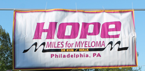 Miles for Myeloma Hope sign